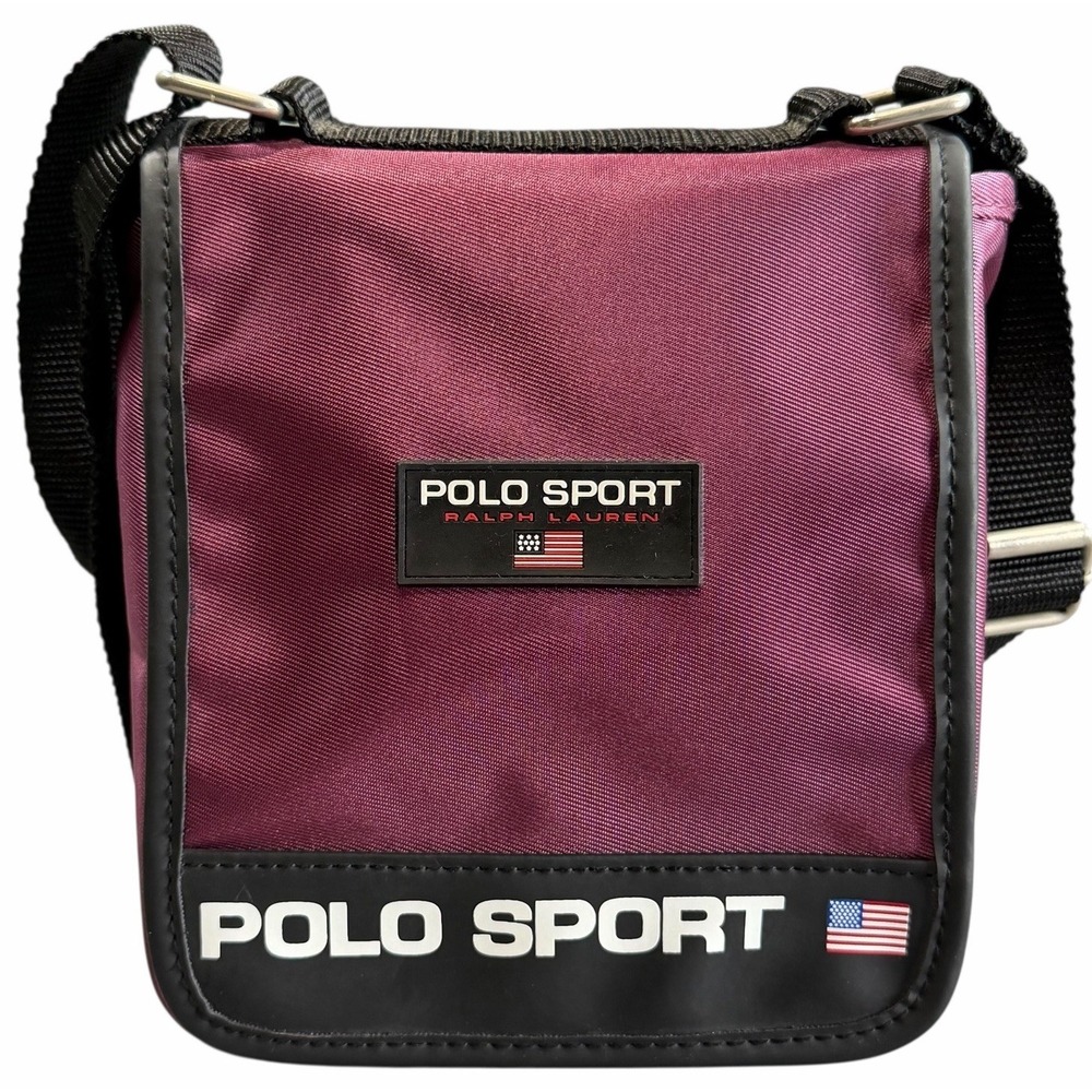 Vintage Ralph Lauren Polo Sport Marron Crossbody Messenger Bag Purse Pocketbook